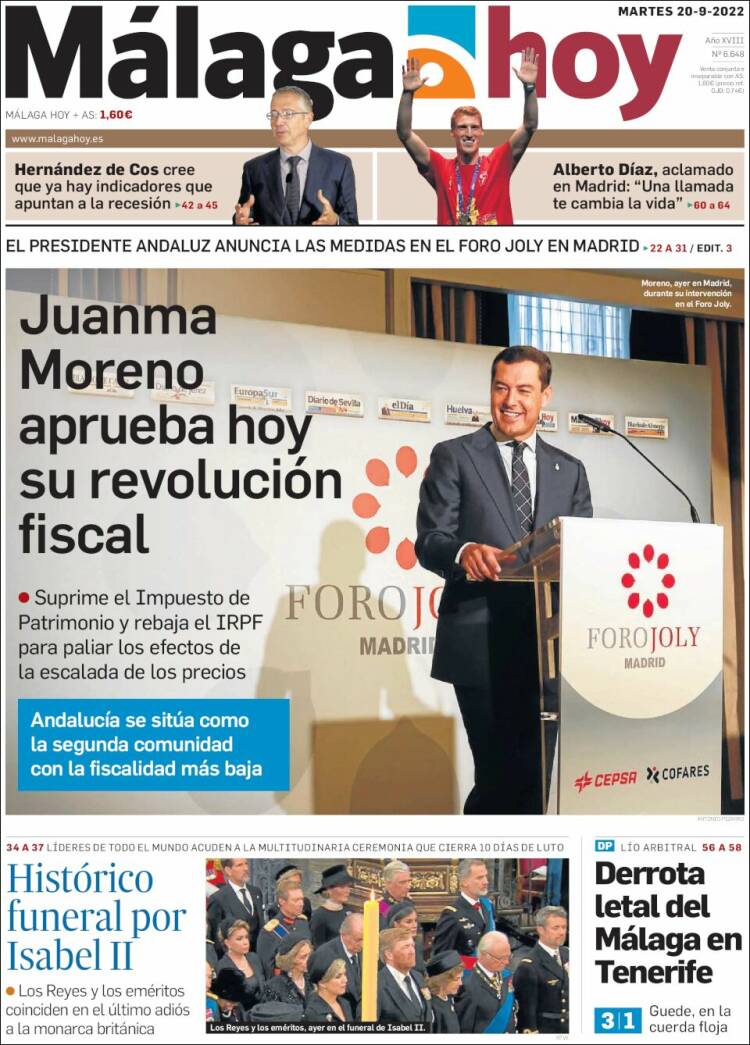 Portada de Málaga Hoy (España)