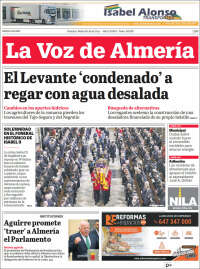 Portada de La Voz de Almería (España)