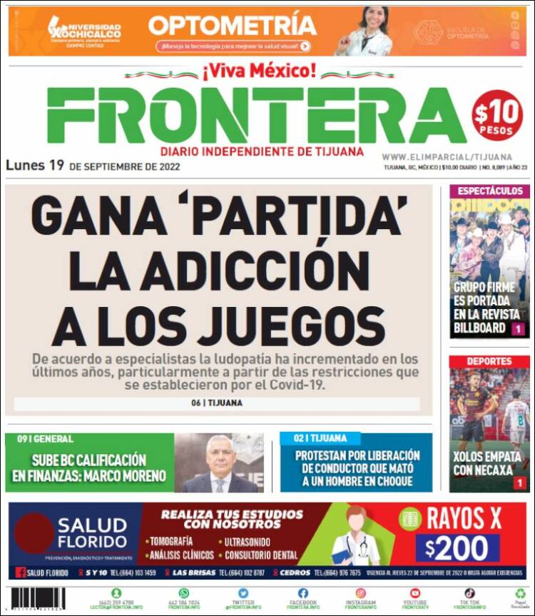 Portada de Frontera (México)