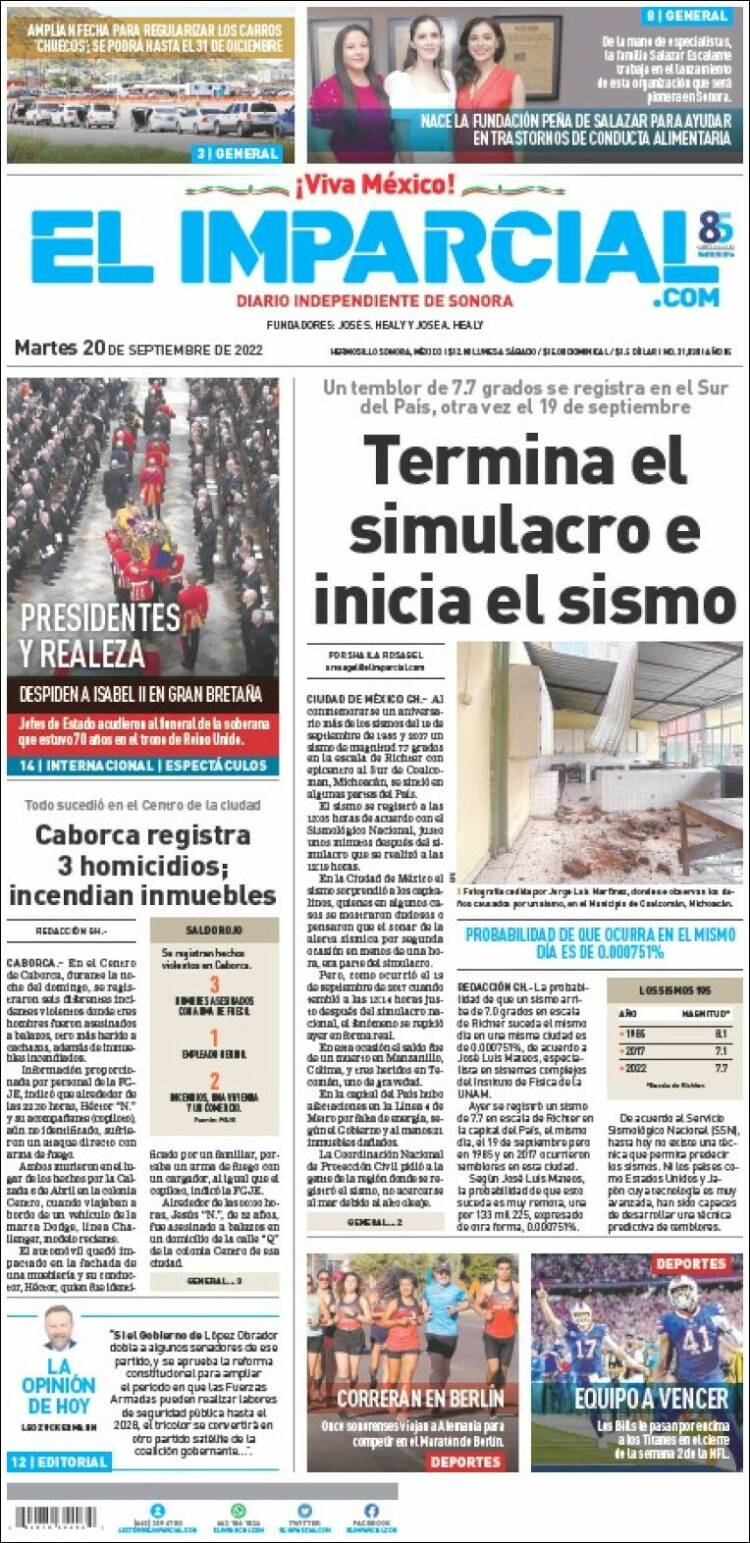 Portada de El Imparcial (México)