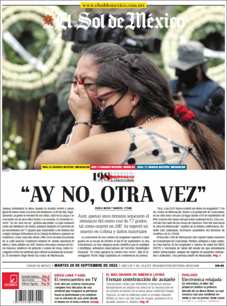 Portada de El Sol de México (México)