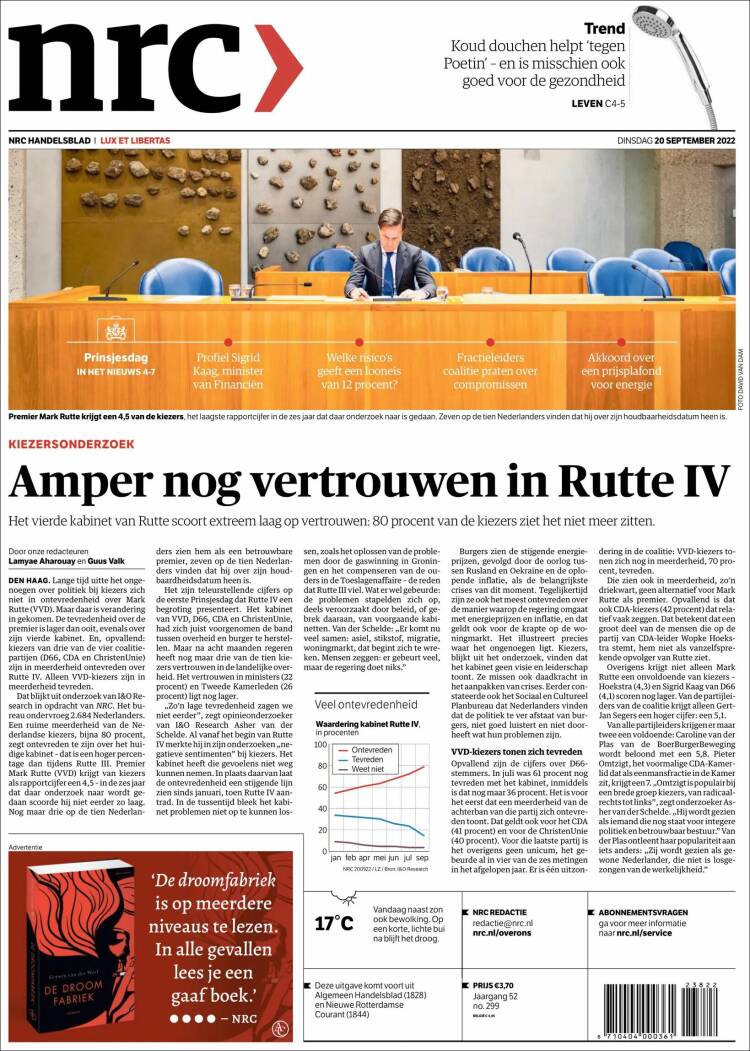 Portada de NRC Handelsblad (Pa&iacute;ses Bajos)