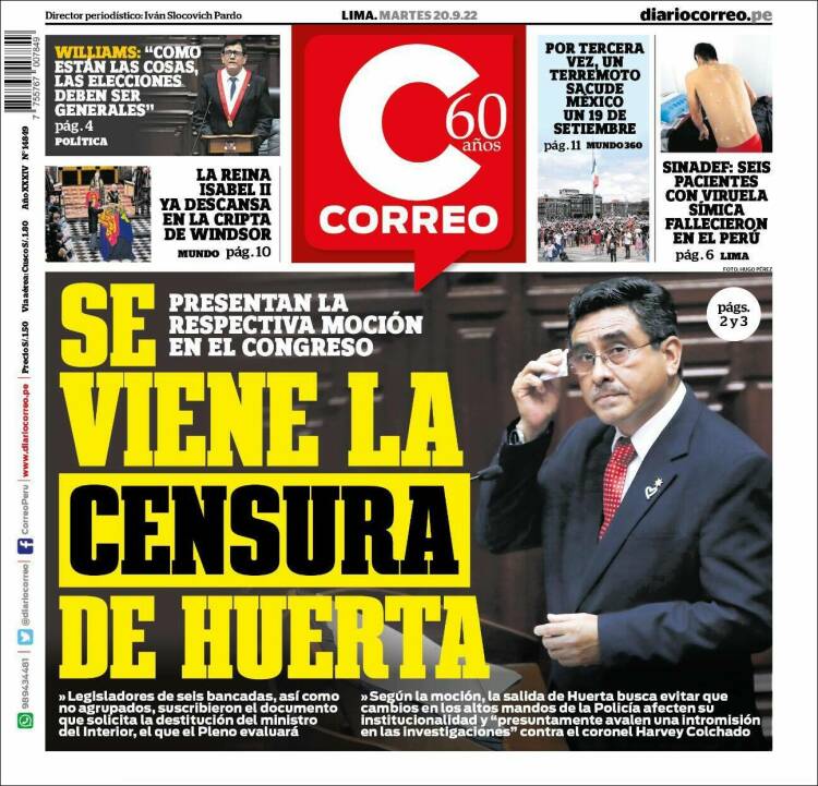 Portada de Diario Correo (Per&uacute;)