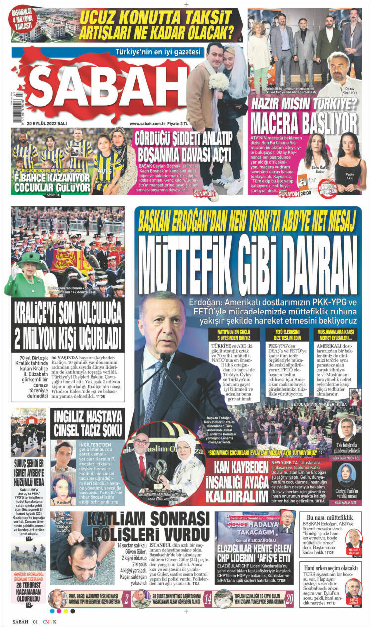 Portada de Sabah (Turqu&iacute;a)