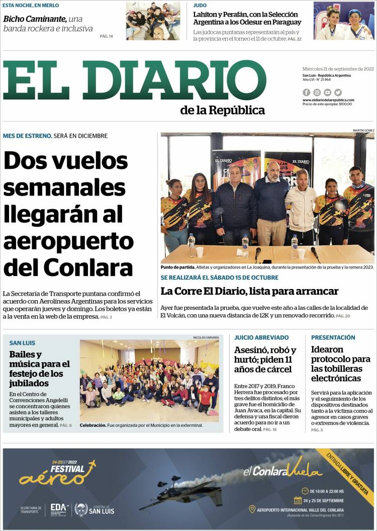 Portada de Diario de la República (Argentina)