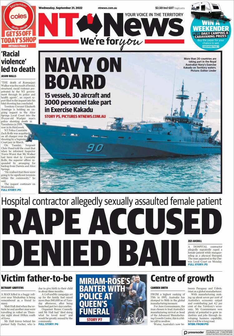 Portada de Northern Territory News (Australia)