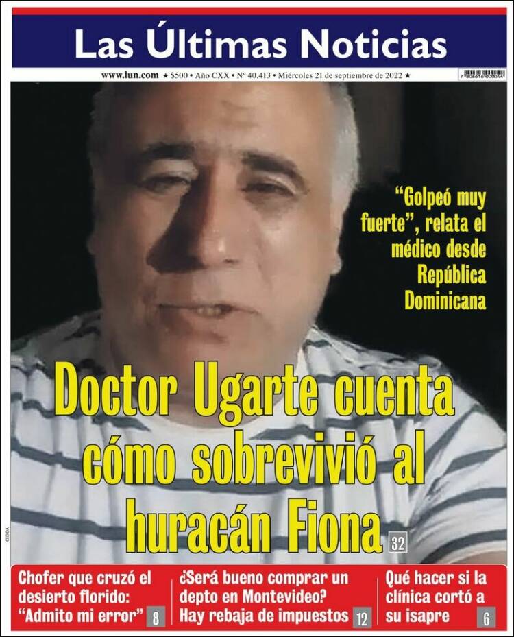 Portada de Las Últimas Noticias (Chile)