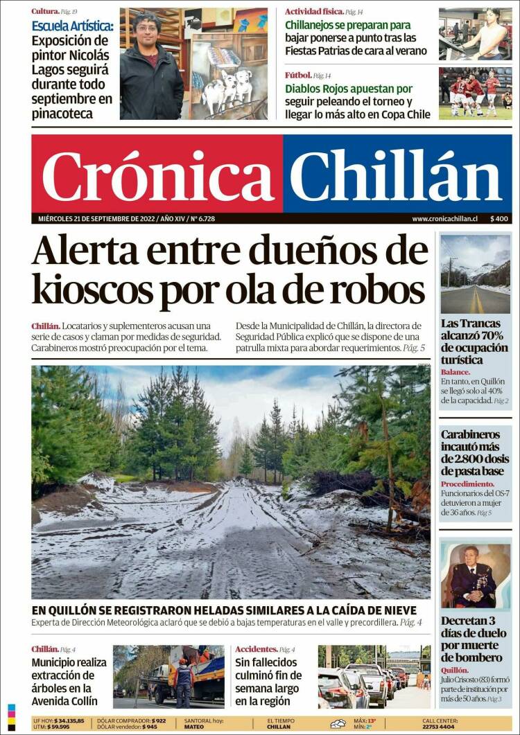 Portada de Crónica Chillán (Chile)