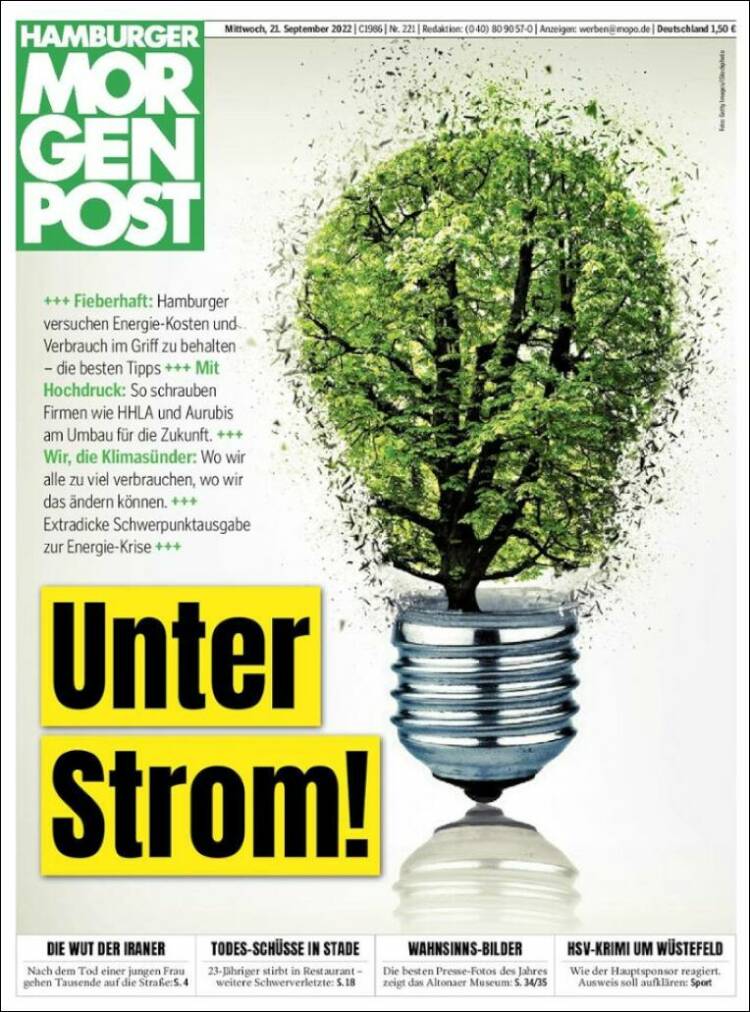 Portada de Hamburger Morgenpost  (Alemania)