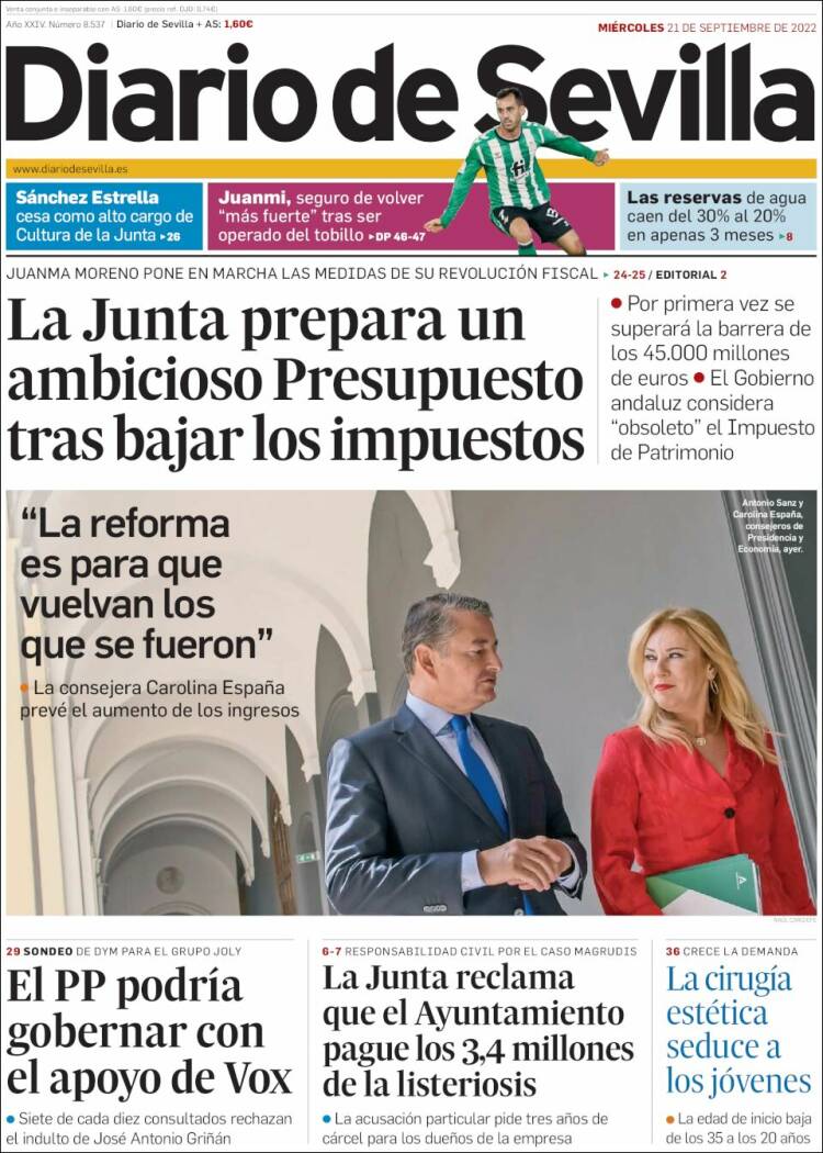 Portada de Diario de Sevilla (España)