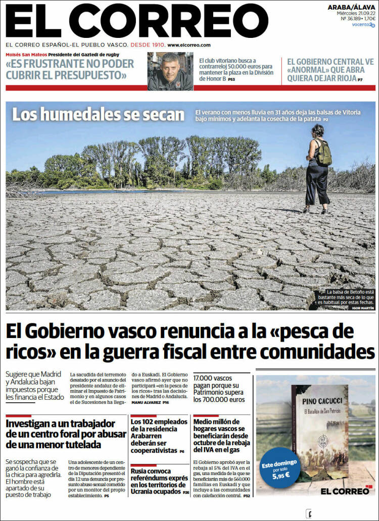 Portada de El Correo - Álava (España)