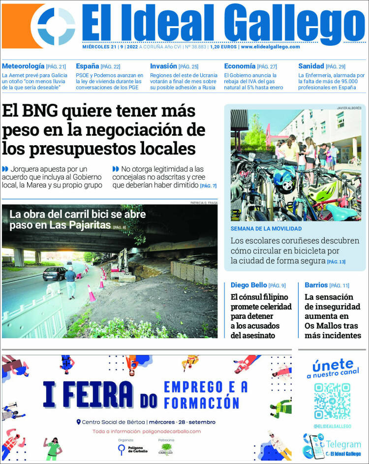 Portada de El Ideal Gallego (España)