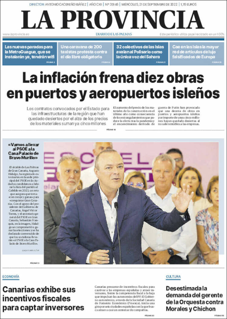Portada de La Provincia (España)