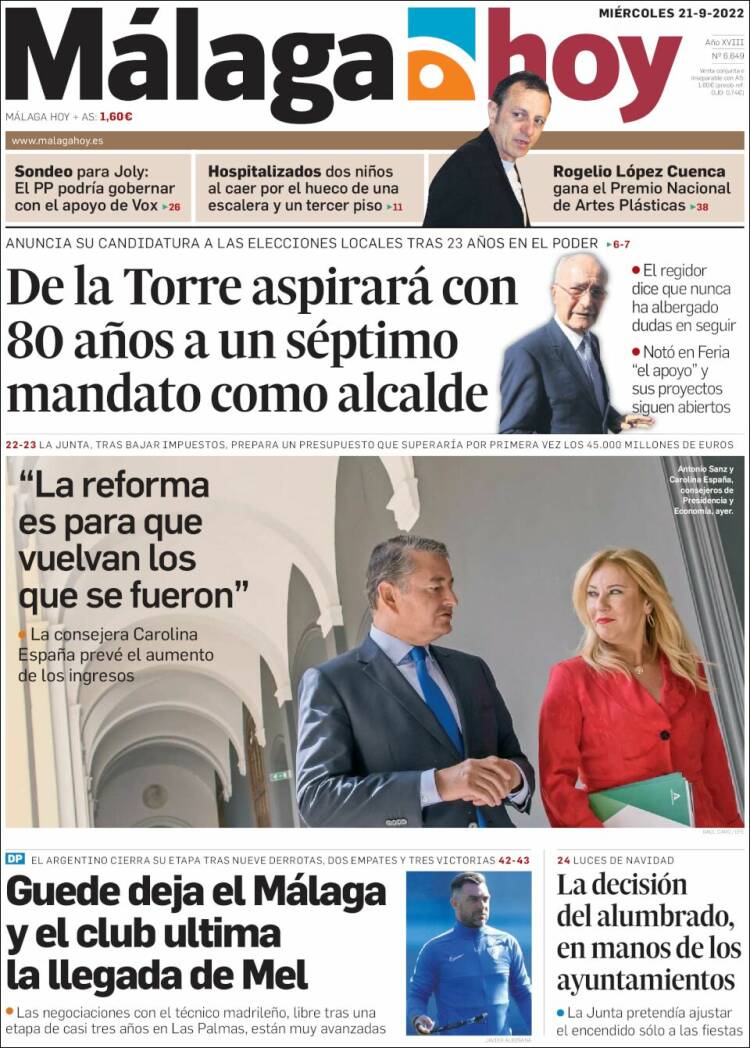 Portada de Málaga Hoy (España)