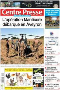 Portada de Centre Presse (Francia)