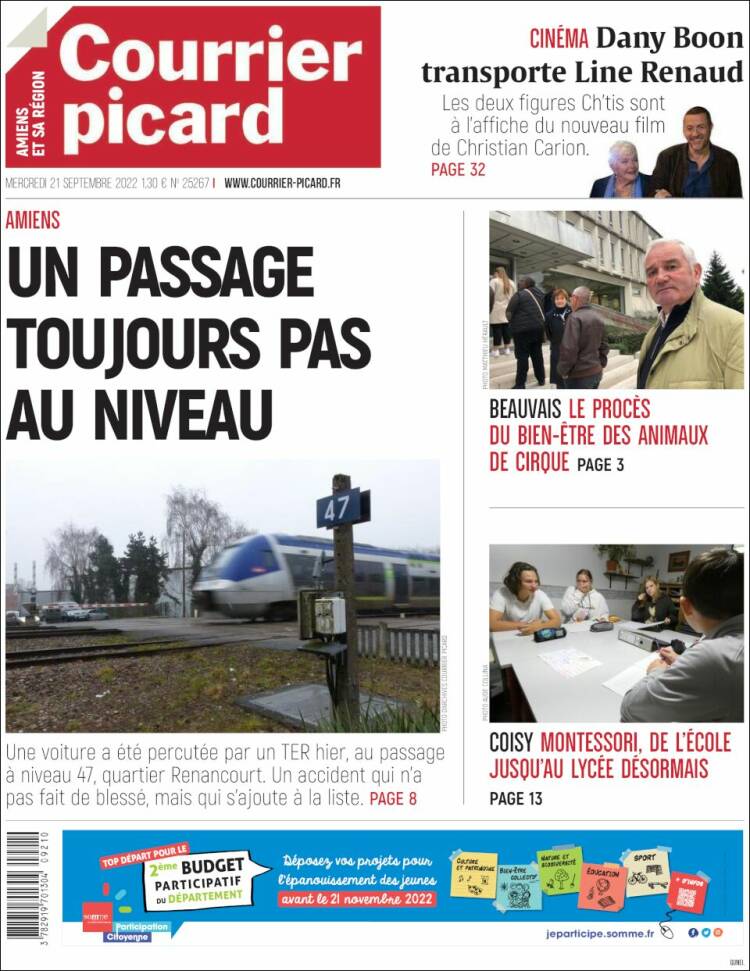Portada de Courrier Picard (Francia)