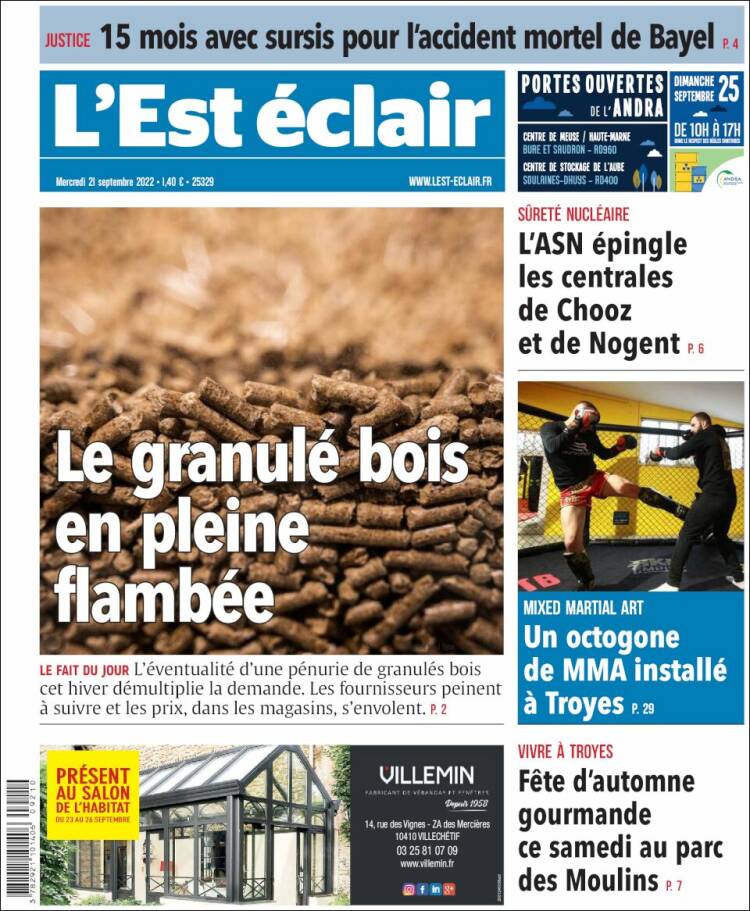 Portada de L'Est Eclair (Francia)