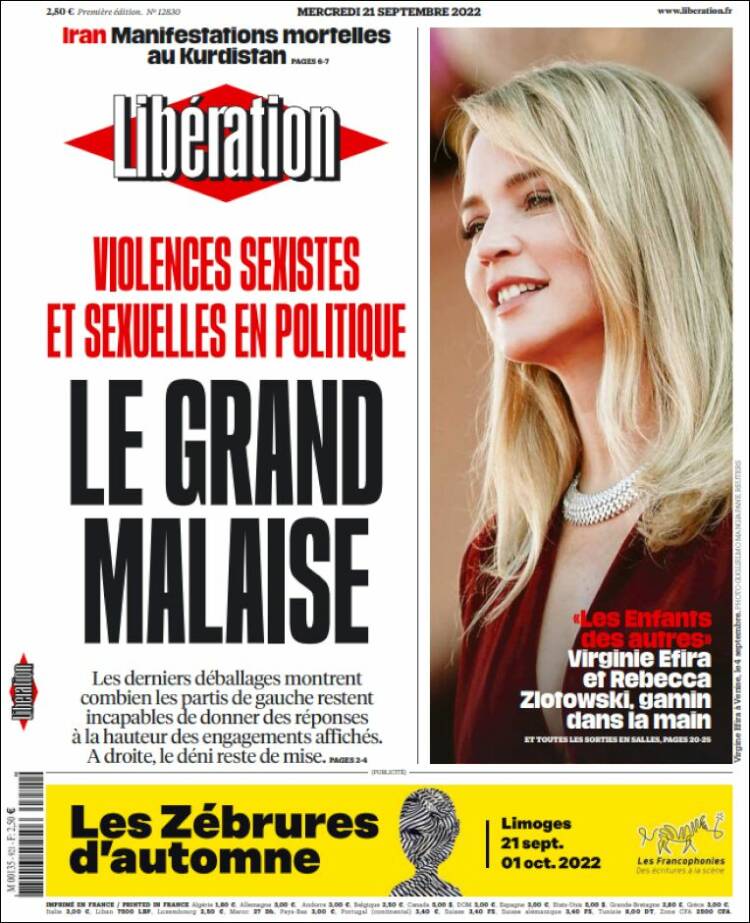 Portada de Libération (Francia)