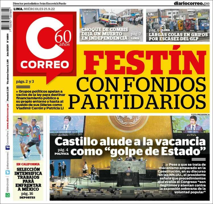 Portada de Diario Correo (Per&uacute;)