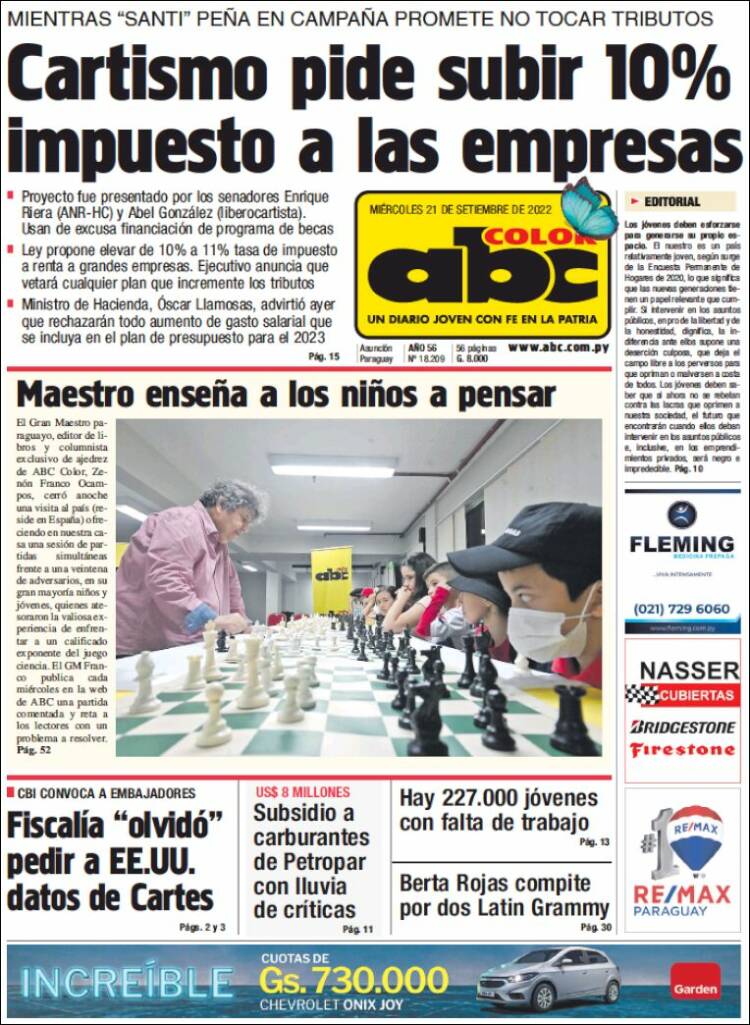 Portada de ABC Color (Paraguay)