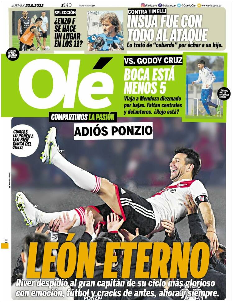 Portada de Olé (Argentina)