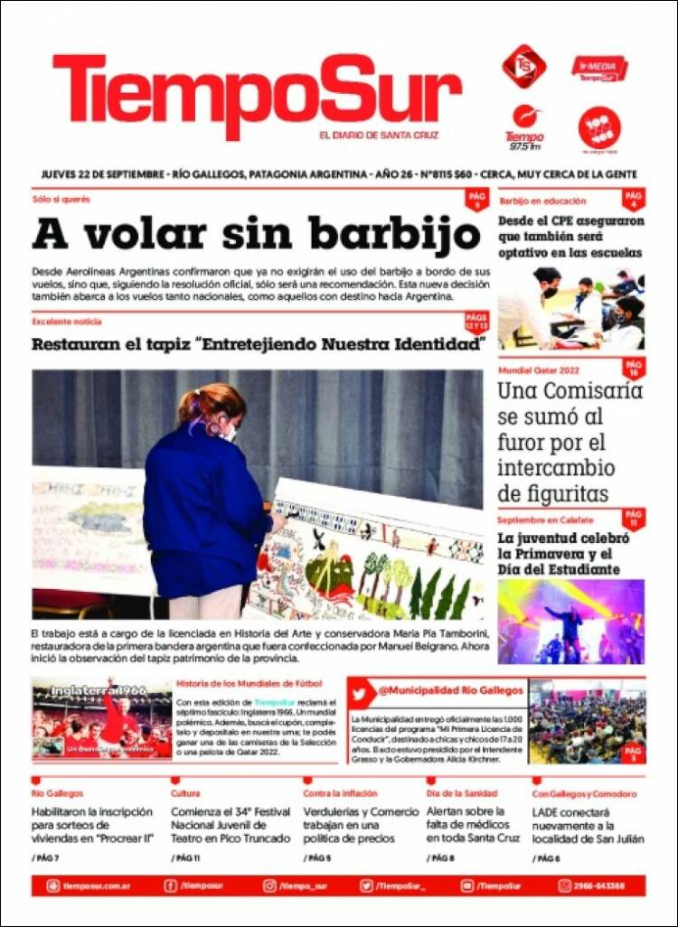 Portada de Tiempo Sur (Argentina)