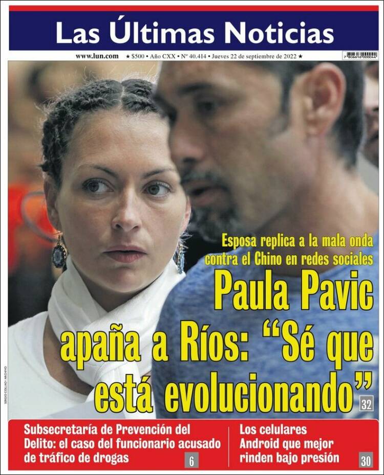 Portada de Las Últimas Noticias (Chile)