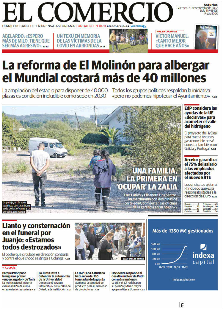 Portada de El Comercio (España)