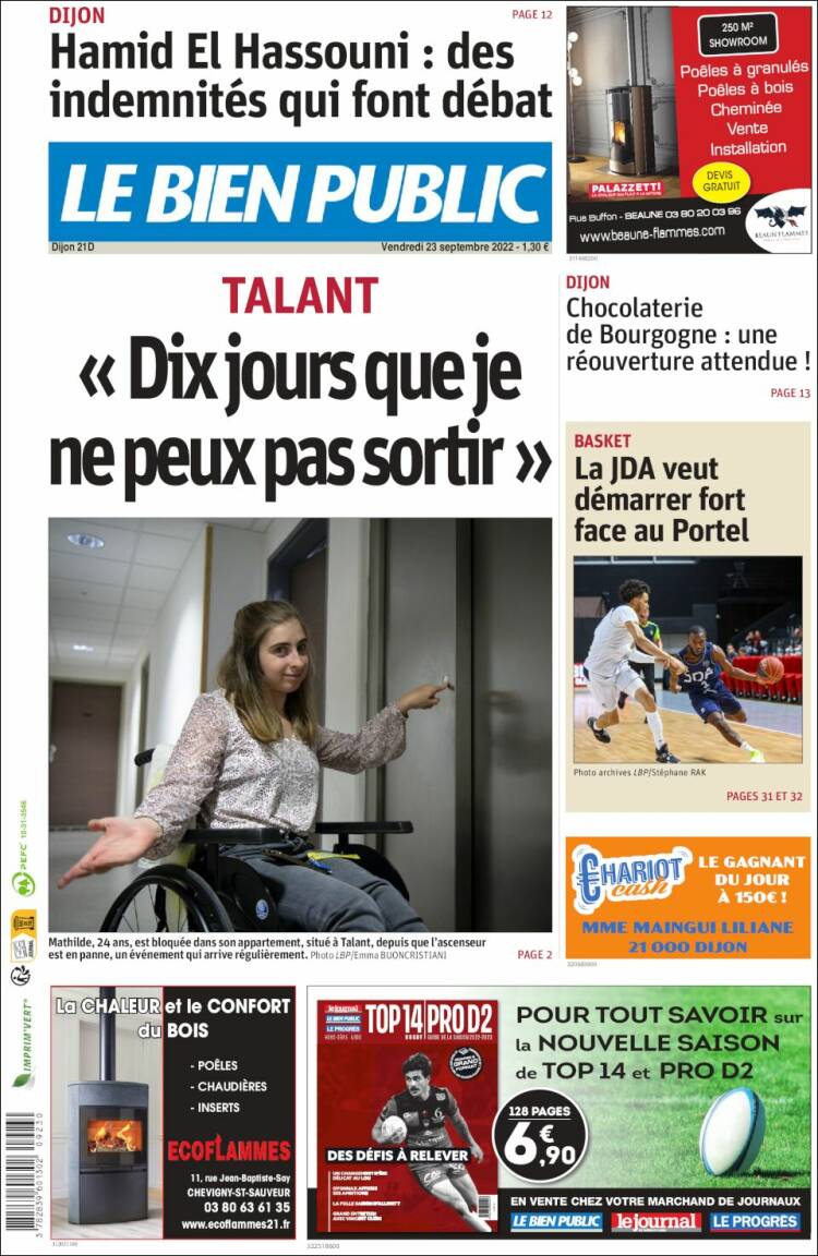 Portada de Le Bien Public (Francia)