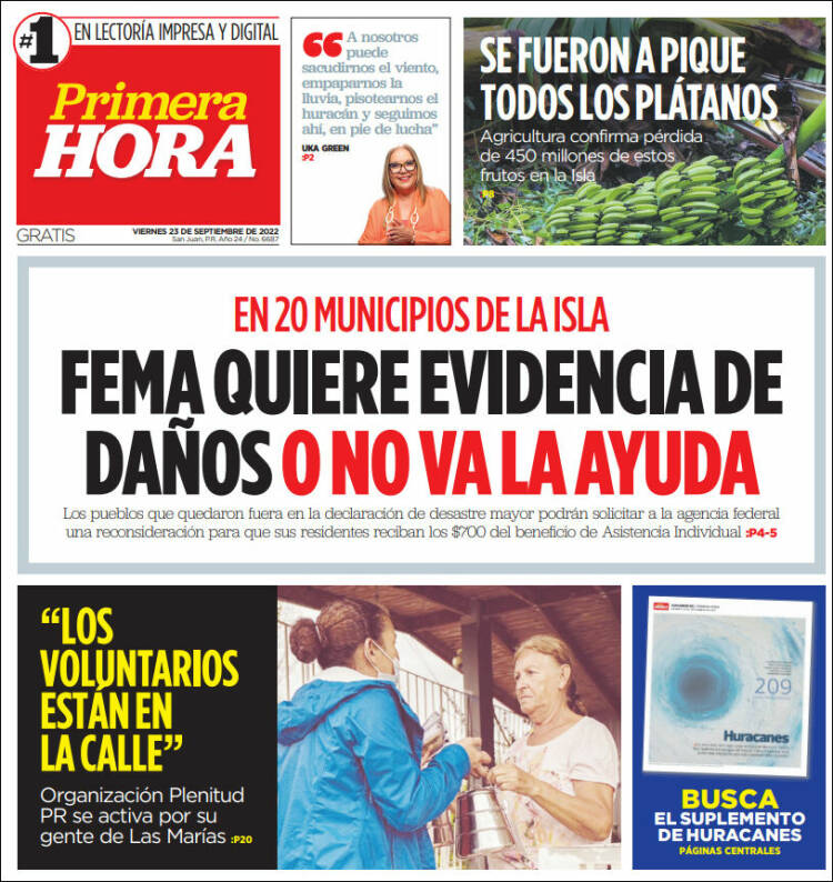 Portada de Primera Hora (Puerto Rico)