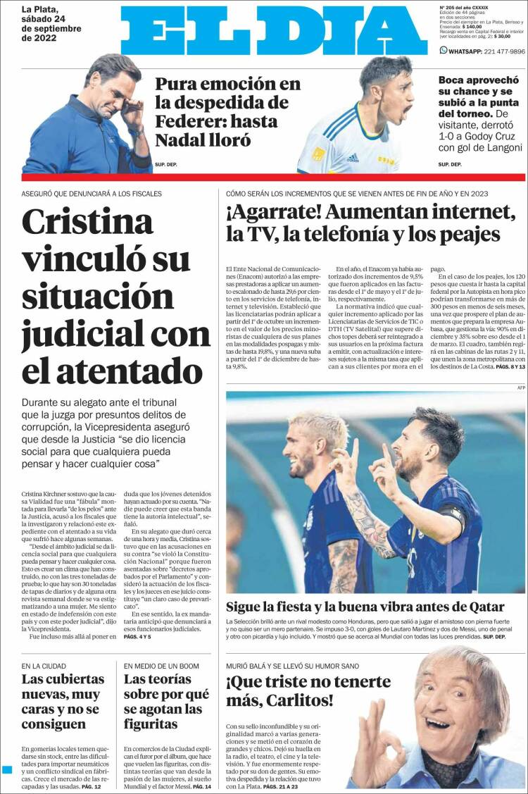 Portada de El Día de la Plata (Argentina)