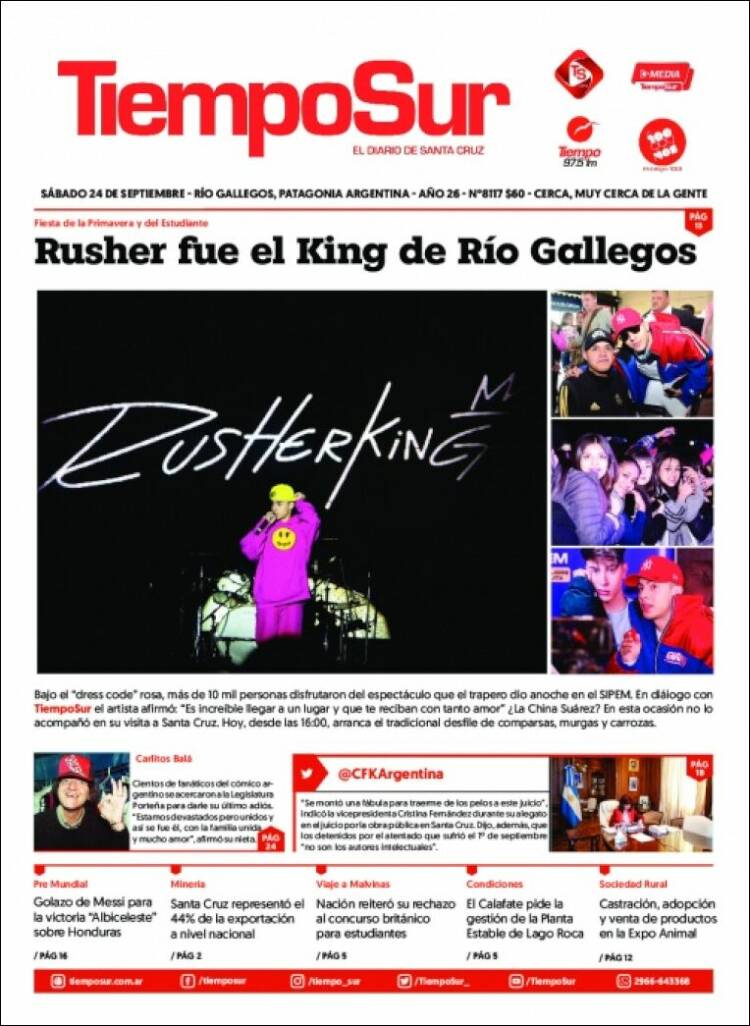 Portada de Tiempo Sur (Argentina)