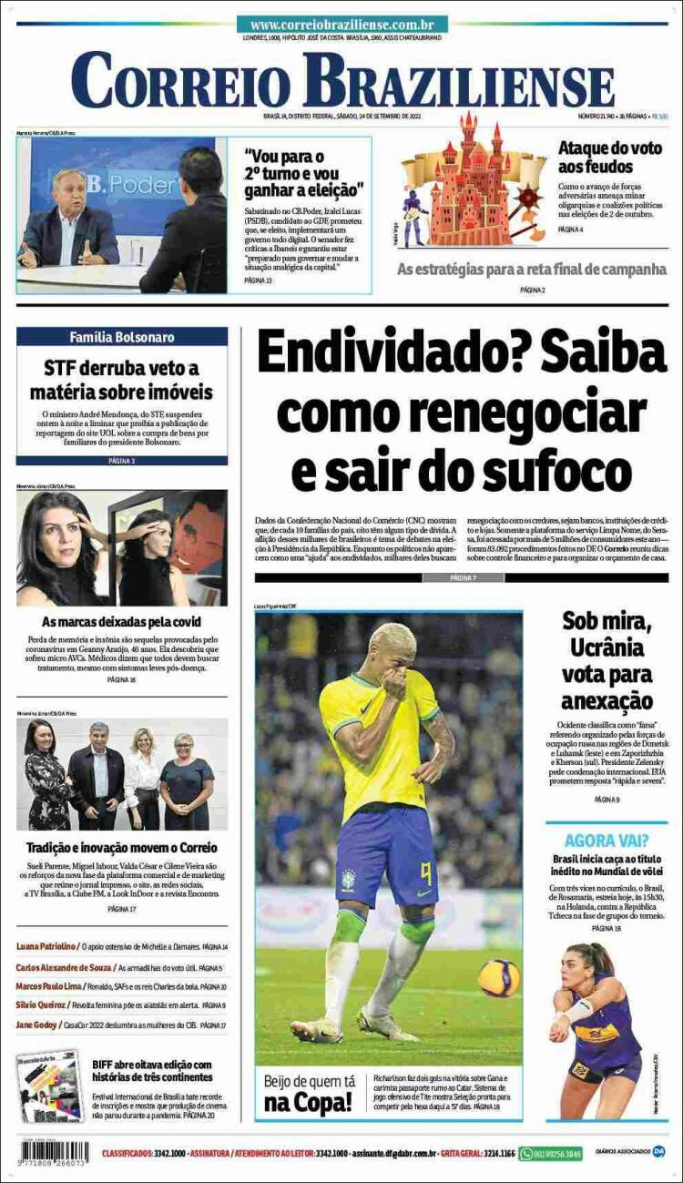 Portada de Correio Braziliense (Brasil)