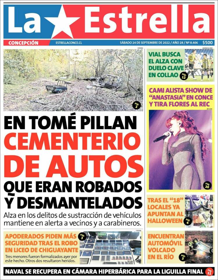 Portada de La Estrella de Concepción (Chile)