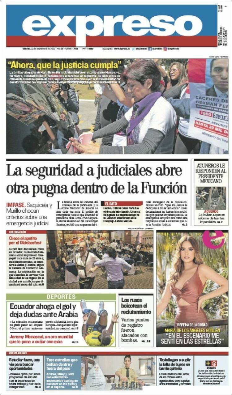 Portada de Expreso (Ecuador)