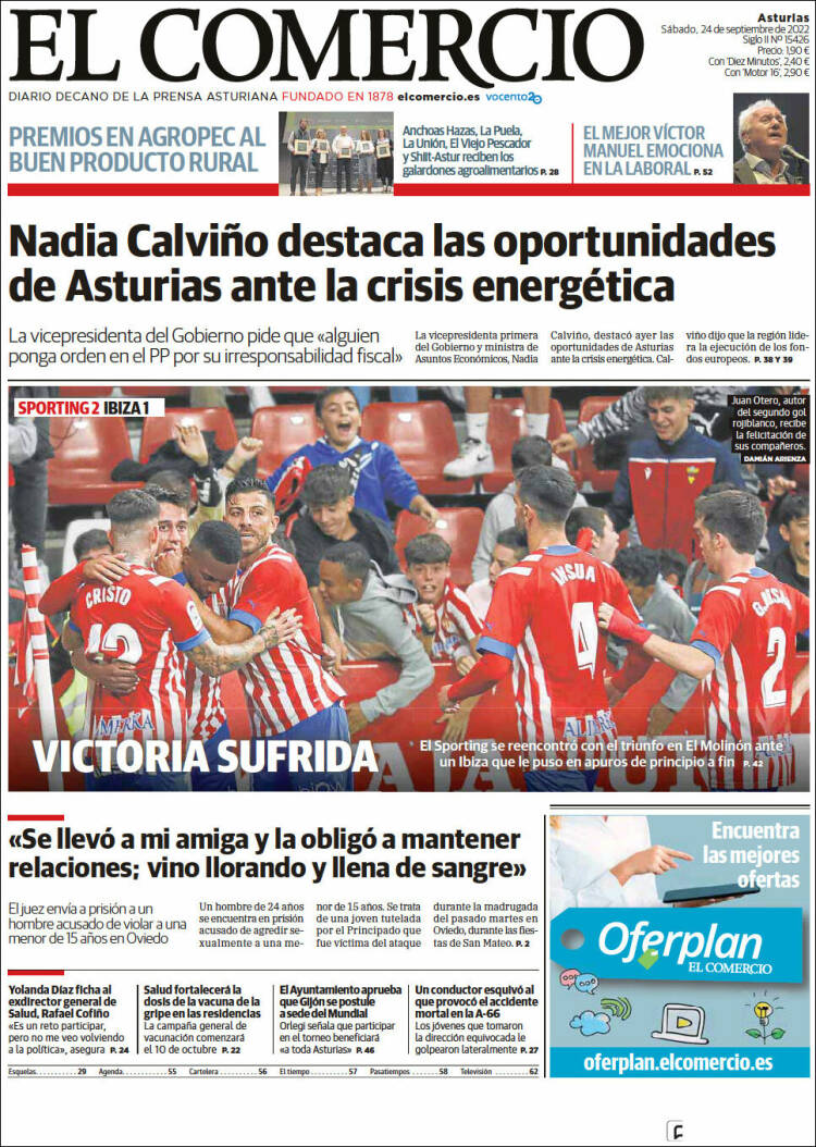 Portada de El Comercio (España)