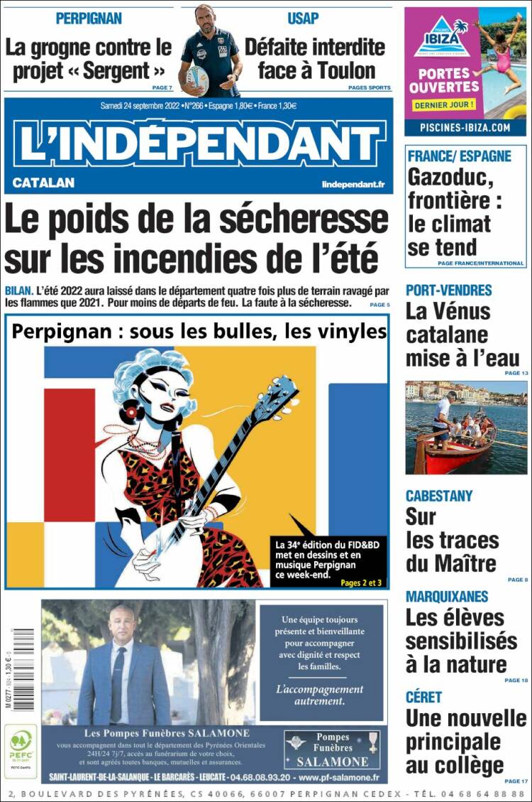 Portada de Le Indépendant (Francia)