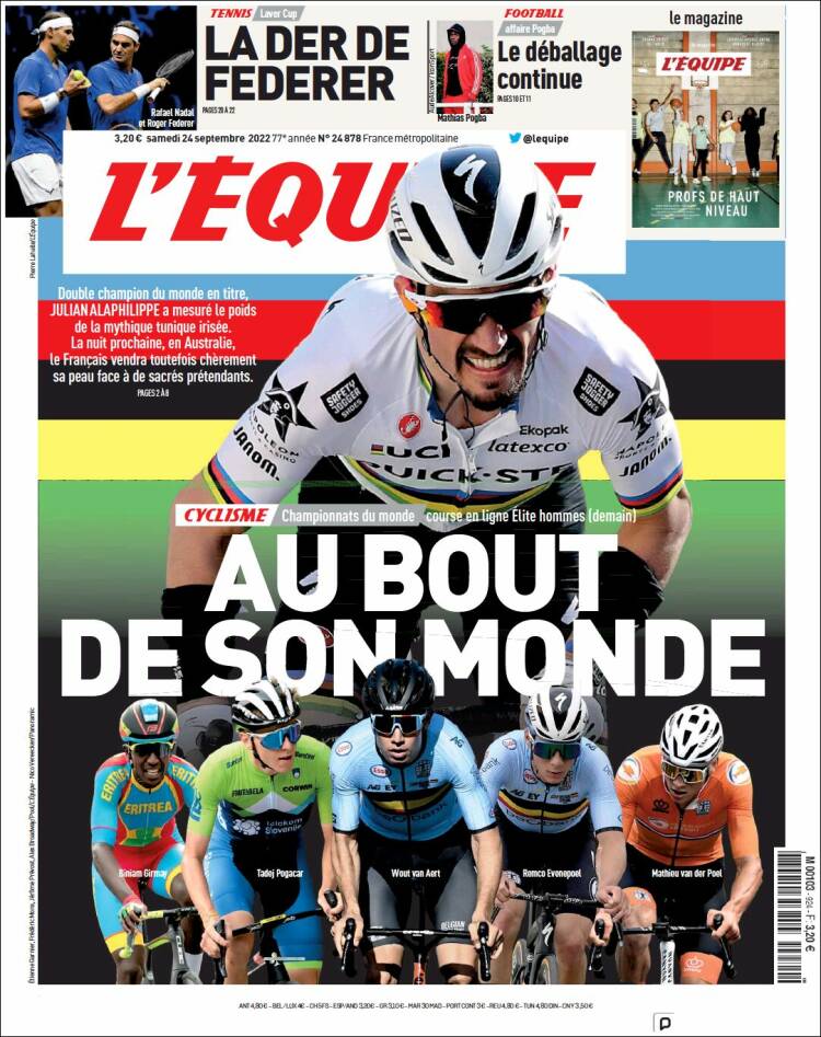 Portada de L'Equipe (Francia)
