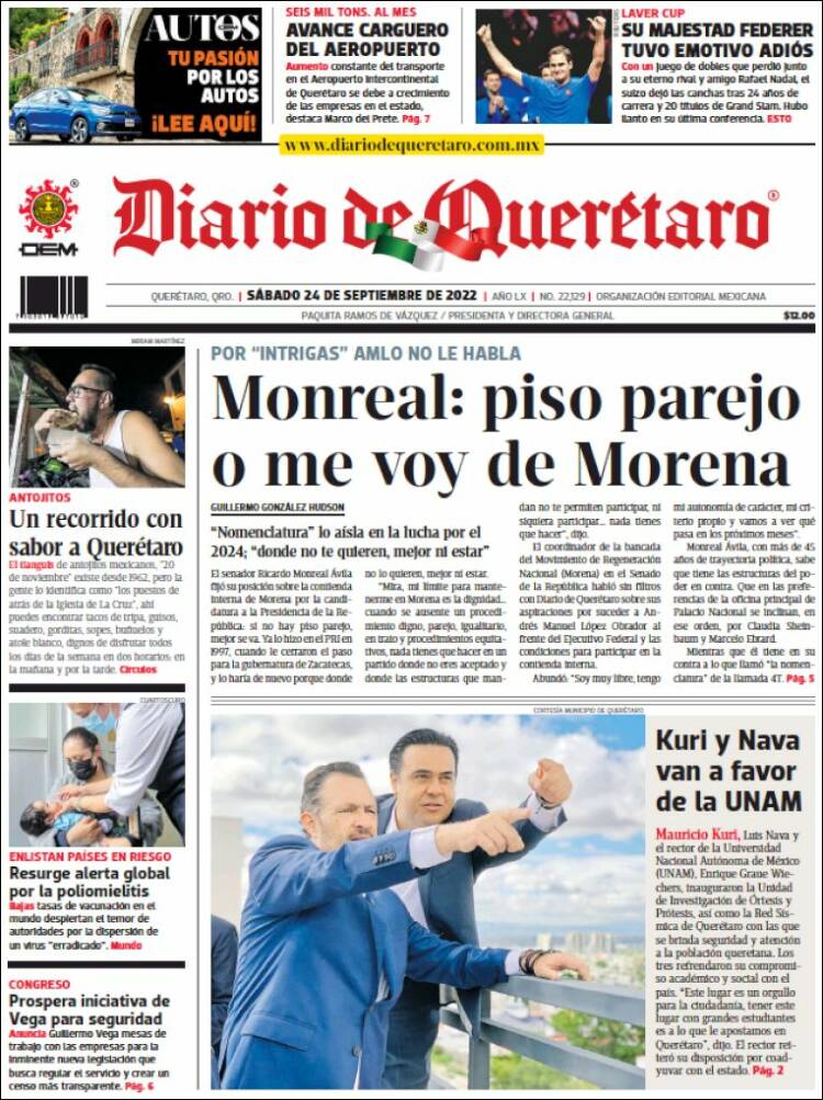 Portada de Diario de Querétaro (México)