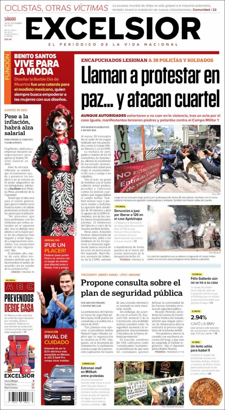 Portada de Excelsior (México)