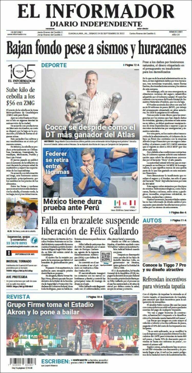 Portada de El Informador (México)