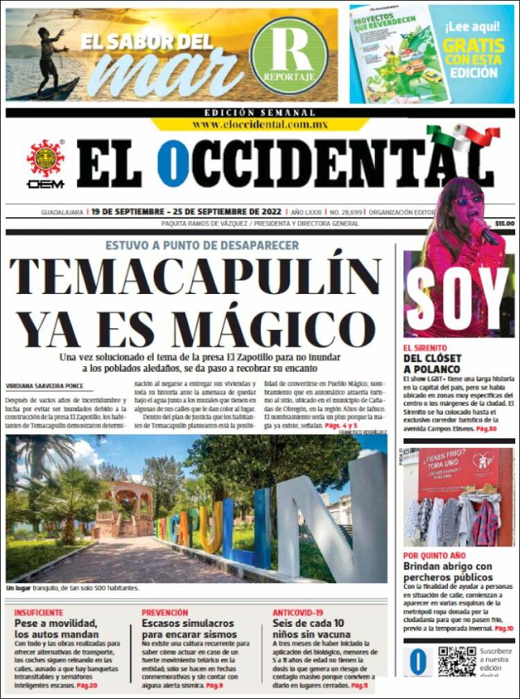 Portada de El Occidental (México)