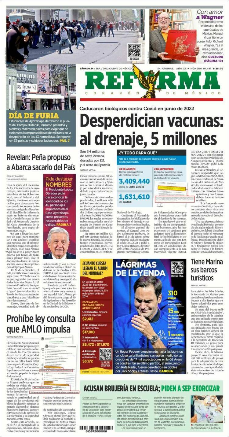 Portada de Reforma (México)