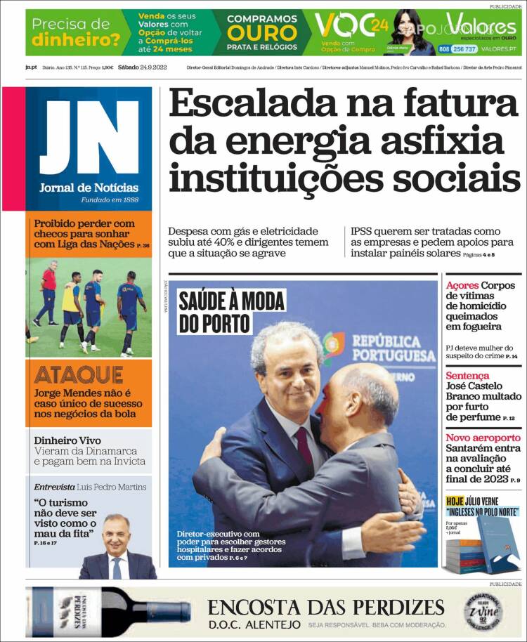 Portada de Jornal de Notícias (Portugal)