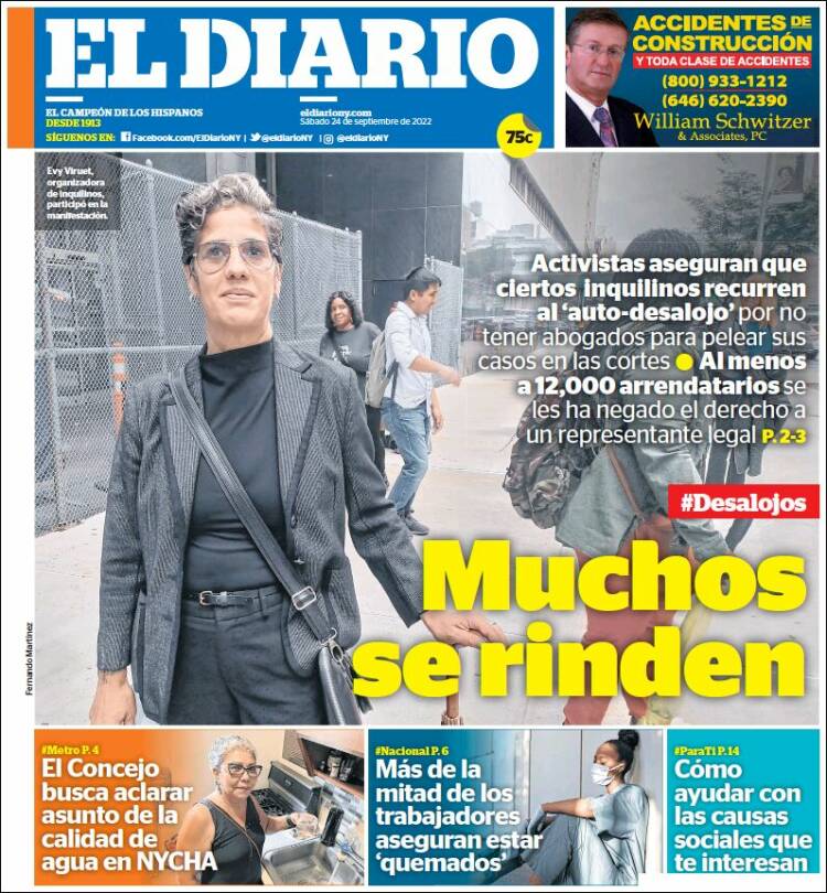 Portada de El Diario NY (USA)