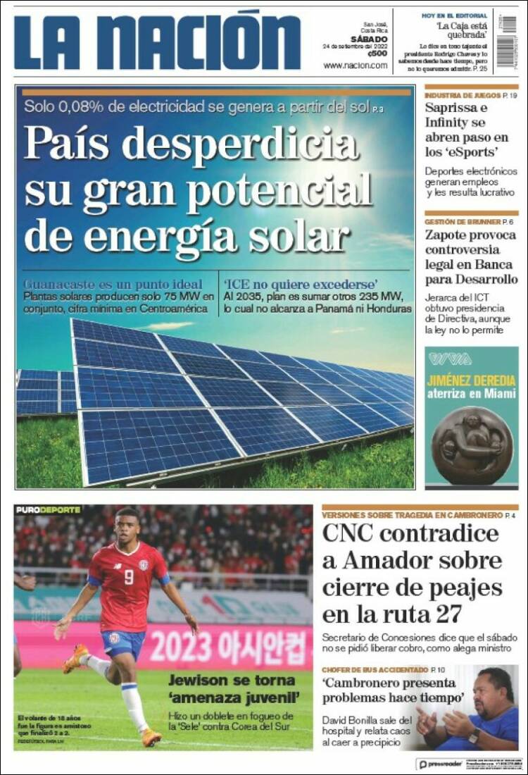 Periódico La Nación Costa Rica Costa Rica Periódicos De Costa Rica Edición De Domingo 25