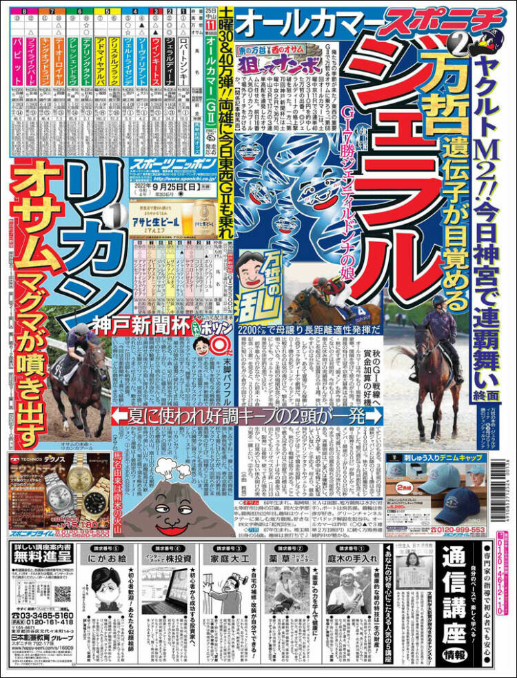 Portada de Sports Nippon - スポーツニッポン, (Jap&oacute;n)