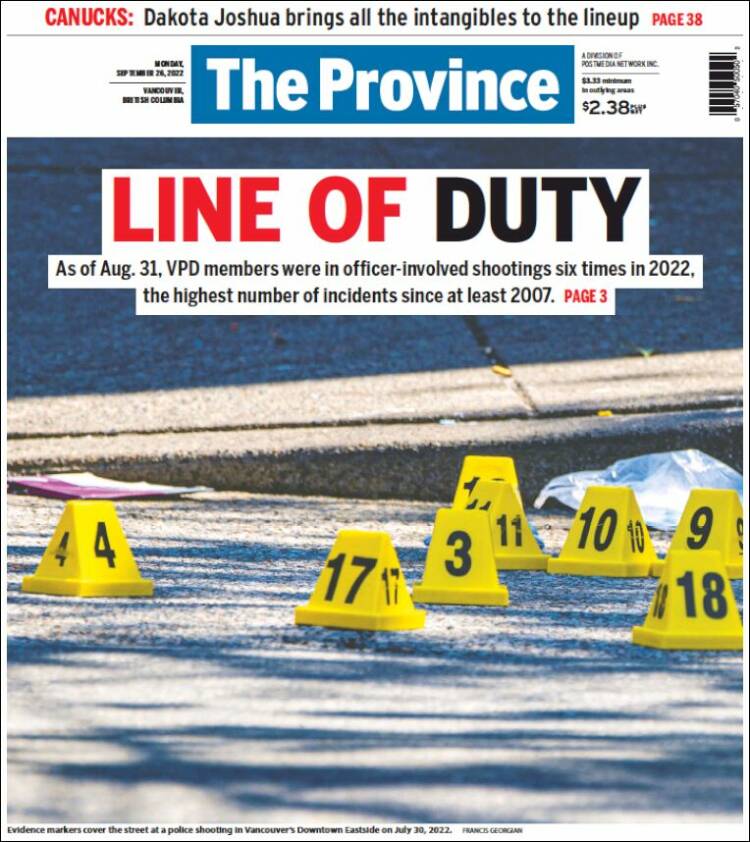 Portada de The Province (Canadá)