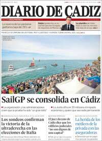 Portada de Diario de Cádiz (España)