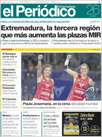 Portada de El Periódico de Extremadura (España)